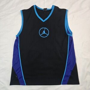 Air Jordan Dri-FIT Basketball Jersey Men's Large Black Purple Blue 23 Aqua Grape